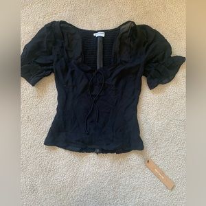 Reformation black short sleeve top